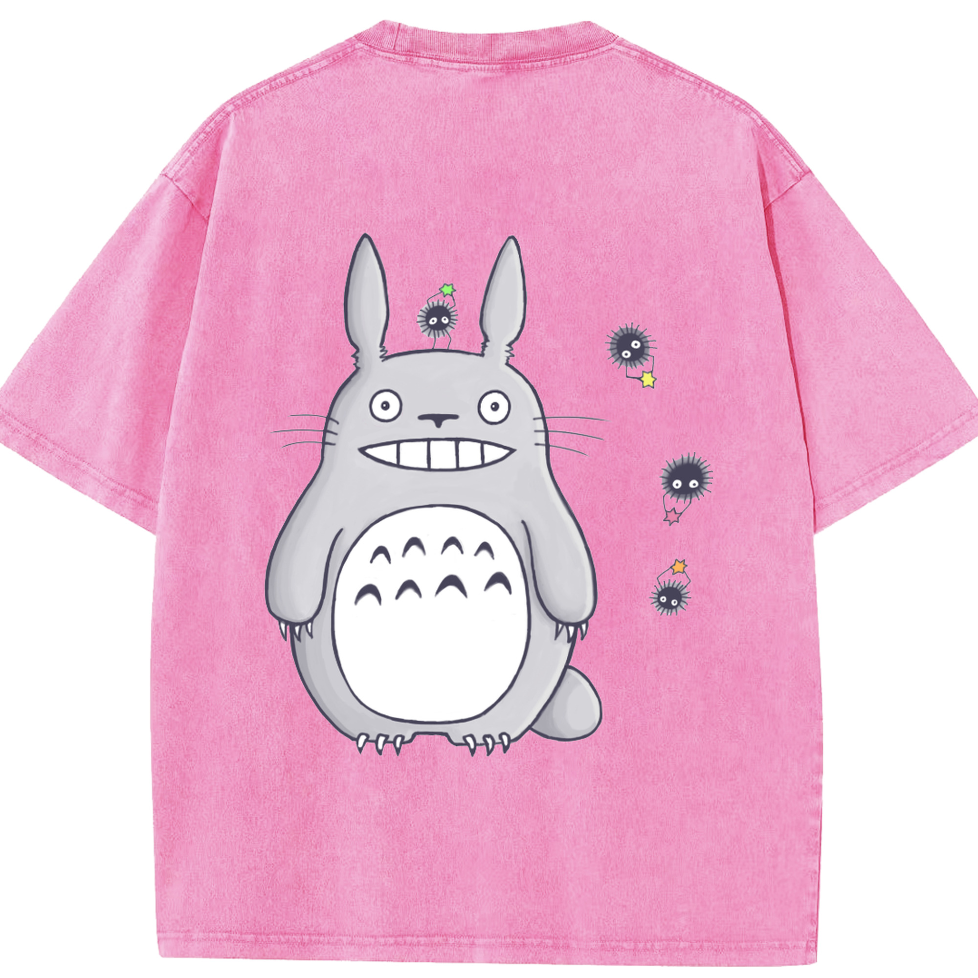 （画像用） となりのトトロ 草壁メイ 草壁サツキ My Neighbor Totoro Satsuki Kusakabe Mei Kusakabe 綿100% ヴィンテージ風 半袖Tシャツ（背面プリント）